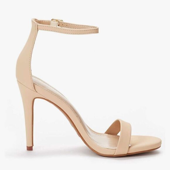 DREAM PAIRS Karrie High Stiletto Pump Heeled Open Toe Ankle Strap Nude Sandals - Picture 12 of 14